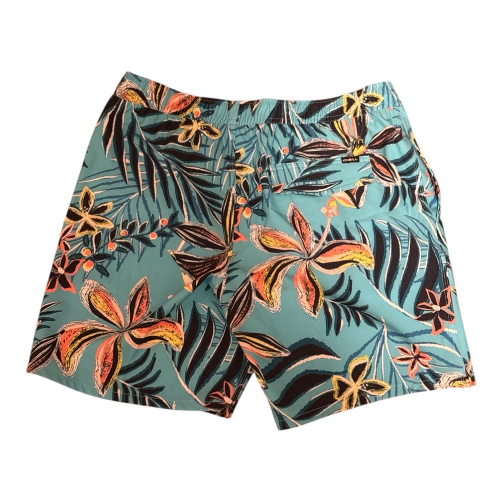 O’Neil Hermosa Swim Trunks Hyperdry Floral Print Bright Blue Medium surfing NWT - Picture 2 of 5
